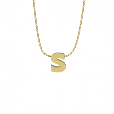 Initials necklace solid gold