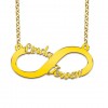 Goldplated infinity double name necklace model Linda-Jeroen 